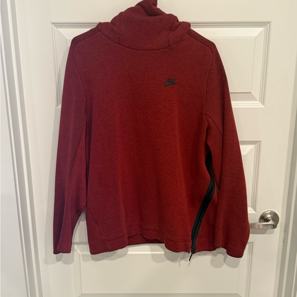 Nike Tech Red/Black Pullover Hoodie w/ cross-zipper size Large